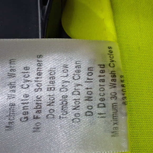 Men’s ANSI Class 3 High-Visibility Yellow Safety Work Button Down Shirt Sz Large - Picture 6 of 7